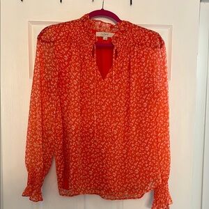 LOFT Orange Blouse Sz Small